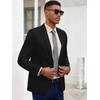 image:imageCOOFANDY Mens Blazer Casual Slim Fit Sport Coats Linen Texture Sport Jacket  Ligtweight Blazers Two Button Suit Jacket All Seaon Ideal for Casual Daily Wear Business Wedding GraduationBlack
