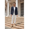 image:imageCOOFANDY Mens Blazer Casual Slim Fit Sport Coats Linen Texture Sport Jacket  Ligtweight Blazers Two Button Suit Jacket All Seaon Ideal for Casual Daily Wear Business Wedding GraduationPlaid Blazer Navy Blue