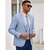 image:imageCOOFANDY Mens Blazer Casual Slim Fit Sport Coats Linen Texture Sport Jacket  Ligtweight Blazers Two Button Suit Jacket All Seaon Ideal for Casual Daily Wear Business Wedding GraduationSky Blue