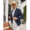 image:imageCOOFANDY Mens Blazer Casual Slim Fit Sport Coats Linen Texture Sport Jacket  Ligtweight Blazers Two Button Suit Jacket All Seaon Ideal for Casual Daily Wear Business Wedding GraduationPlaid Blazer Navy Blue