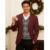 image:imageCOOFANDY Mens Blazer Casual Slim Fit Sport Coats Linen Texture Sport Jacket  Ligtweight Blazers Two Button Suit Jacket All Seaon Ideal for Casual Daily Wear Business Wedding GraduationBurgundy