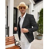 image:imageCOOFANDY Mens Blazer Casual Slim Fit Sport Coats Linen Texture Sport Jacket  Ligtweight Blazers Two Button Suit Jacket All Seaon Ideal for Casual Daily Wear Business Wedding GraduationPlaid Blazer Black