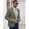 image:imageCOOFANDY Mens Blazer Casual Slim Fit Sport Coats Linen Texture Sport Jacket  Ligtweight Blazers Two Button Suit Jacket All Seaon Ideal for Casual Daily Wear Business Wedding GraduationDark Green