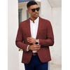 image:imageCOOFANDY Mens Blazer Casual Slim Fit Sport Coats Linen Texture Sport Jacket  Ligtweight Blazers Two Button Suit Jacket All Seaon Ideal for Casual Daily Wear Business Wedding GraduationWine Red