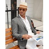 image:imageCOOFANDY Mens Blazer Casual Slim Fit Sport Coats Linen Texture Sport Jacket  Ligtweight Blazers Two Button Suit Jacket All Seaon Ideal for Casual Daily Wear Business Wedding GraduationPlaid Blazer Dark Gray