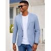 image:imageCOOFANDY Mens Blazer Casual Slim Fit Sport Coats Linen Texture Sport Jacket  Ligtweight Blazers Two Button Suit Jacket All Seaon Ideal for Casual Daily Wear Business Wedding GraduationSky Blue