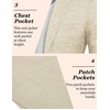 image:imageCOOFANDY Mens Blazer Casual Slim Fit Sport Coats Linen Texture Sport Jacket  Ligtweight Blazers Two Button Suit Jacket All Seaon Ideal for Casual Daily Wear Business Wedding GraduationKhaki