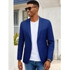 image:imageCOOFANDY Mens Blazer Casual Slim Fit Sport Coats Linen Texture Sport Jacket  Ligtweight Blazers Two Button Suit Jacket All Seaon Ideal for Casual Daily Wear Business Wedding GraduationBroyal Blue