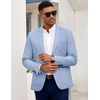 image:imageCOOFANDY Mens Blazer Casual Slim Fit Sport Coats Linen Texture Sport Jacket  Ligtweight Blazers Two Button Suit Jacket All Seaon Ideal for Casual Daily Wear Business Wedding GraduationSky Blue