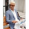 image:imageCOOFANDY Mens Blazer Casual Slim Fit Sport Coats Linen Texture Sport Jacket  Ligtweight Blazers Two Button Suit Jacket All Seaon Ideal for Casual Daily Wear Business Wedding GraduationPlaid Blazer Blue
