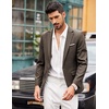 image:imageCOOFANDY Mens Blazer Casual Sport Coats Slim Fit Lightweight Sports Jacket  One Button Suit JacketLinen BlazerPlaid Blazer Shoulder PadsBrown