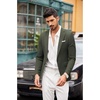 image:imageCOOFANDY Mens Blazer Casual Sport Coats Slim Fit Lightweight Sports Jacket  One Button Suit JacketLinen BlazerPlaid Blazer Shoulder PadsDark Green