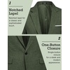 image:imageCOOFANDY Mens Blazer Casual Sport Coats Slim Fit Lightweight Sports Jacket  One Button Suit JacketLinen BlazerPlaid Blazer Shoulder PadsDark Green