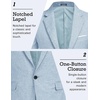 image:imageCOOFANDY Mens Blazer Casual Sport Coats Slim Fit Lightweight Sports Jacket  One Button Suit JacketLinen BlazerPlaid Blazer Shoulder PadsLight Blue