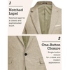 image:imageCOOFANDY Mens Blazer Casual Sport Coats Slim Fit Lightweight Sports Jacket  One Button Suit JacketLinen BlazerPlaid Blazer Shoulder PadsLight Khaki