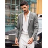image:imageCOOFANDY Mens Blazer Casual Sport Coats Slim Fit Lightweight Sports Jacket  One Button Suit JacketLinen BlazerPlaid Blazer Shoulder PadsLinen Gray