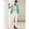 image:imageCOOFANDY Mens Blazer Casual Sport Coats Slim Fit Lightweight Sports Jacket  One Button Suit JacketLinen BlazerPlaid Blazer Shoulder PadsMint Green