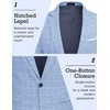 image:imageCOOFANDY Mens Blazer Casual Sport Coats Slim Fit Lightweight Sports Jacket  One Button Suit JacketLinen BlazerPlaid Blazer Shoulder PadsPlaid Blazer  Sky Blue