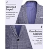 image:imageCOOFANDY Mens Blazer Casual Sport Coats Slim Fit Lightweight Sports Jacket  One Button Suit JacketLinen BlazerPlaid Blazer Shoulder PadsPlaid Blazer  Blue