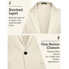 image:imageCOOFANDY Mens Blazer Casual Sport Coats Slim Fit Lightweight Sports Jacket  One Button Suit JacketLinen BlazerPlaid Blazer Shoulder PadsPlain Color  Beige