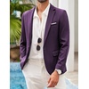 image:imageCOOFANDY Mens Blazer Casual Sport Coats Slim Fit Lightweight Sports Jacket  One Button Suit JacketLinen BlazerPlaid Blazer Shoulder PadsPurple