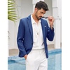 image:imageCOOFANDY Mens Blazer Casual Sport Coats Slim Fit Lightweight Sports Jacket  One Button Suit JacketLinen BlazerPlaid Blazer Shoulder PadsRoyal Blue