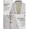 image:imageCOOFANDY Mens Blazer Casual Sport Coats Slim Fit Lightweight Sports Jacket  One Button Suit JacketLinen BlazerPlaid Blazer Shoulder PadsSky Grey