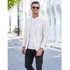 image:imageCOOFANDY Mens Blazer Casual Sport Coats Slim Fit Lightweight Sports Jacket  One Button Suit JacketLinen BlazerPlaid Blazer Shoulder PadsWhite