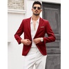 image:imageCOOFANDY Mens Blazer Casual Sport Coats Slim Fit Lightweight Sports Jacket  One Button Suit JacketLinen BlazerPlaid Blazer Shoulder PadsWine Red