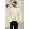 image:imageCOOFANDY Mens Casual Blazer Slim Fit Two Button Knit Sport Coat  Lightweight BlazerNotch LapelSuit JacketBusiness Casual Wedding Travel PartyBeige