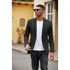 image:imageCOOFANDY Mens Casual Blazer Slim Fit Two Button Knit Sport Coat  Lightweight BlazerNotch LapelSuit JacketBusiness Casual Wedding Travel PartyBlack