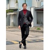 image:imageCOOFANDY Mens Casual Blazer Slim Fit Two Button Knit Sport Coat  Lightweight BlazerNotch LapelSuit JacketBusiness Casual Wedding Travel PartyBlack
