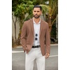 image:imageCOOFANDY Mens Casual Blazer Slim Fit Two Button Knit Sport Coat  Lightweight BlazerNotch LapelSuit JacketBusiness Casual Wedding Travel PartyBrown