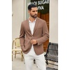image:imageCOOFANDY Mens Casual Blazer Slim Fit Two Button Knit Sport Coat  Lightweight BlazerNotch LapelSuit JacketBusiness Casual Wedding Travel PartyBrown