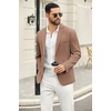 image:imageCOOFANDY Mens Casual Blazer Slim Fit Two Button Knit Sport Coat  Lightweight BlazerNotch LapelSuit JacketBusiness Casual Wedding Travel PartyBrown
