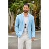 image:imageCOOFANDY Mens Casual Blazer Slim Fit Two Button Knit Sport Coat  Lightweight BlazerNotch LapelSuit JacketBusiness Casual Wedding Travel PartyLight Blue