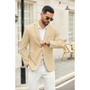 image:imageCOOFANDY Mens Casual Blazer Slim Fit Two Button Knit Sport Coat  Lightweight BlazerNotch LapelSuit JacketBusiness Casual Wedding Travel PartyLight Khaki