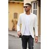 image:imageCOOFANDY Mens Casual Blazer Slim Fit Two Button Knit Sport Coat  Lightweight BlazerNotch LapelSuit JacketBusiness Casual Wedding Travel PartyWhite