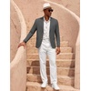 image:imageCOOFANDY Mens Casual Linen Blazer Jacket Lightweight Two Button Sport Coat  LinenBeachWeddingPartyLightweightRegular FitDark Grey