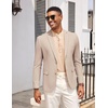 image:imageCOOFANDY Mens Casual Linen Blazer Jacket Lightweight Two Button Sport Coat  LinenBeachWeddingPartyLightweightRegular FitKhaki