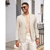 image:imageCOOFANDY Mens Casual Linen Blazer Jacket Lightweight Two Button Sport Coat  LinenBeachWeddingPartyLightweightRegular FitLight Khaki
