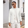 image:imageCOOFANDY Mens Casual Linen Blazer Jacket Lightweight Two Button Sport Coat  LinenBeachWeddingPartyLightweightRegular FitWhite