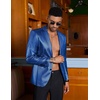image:imageCOOFANDY Mens Metallic Jacket Casual Sport Coat 70s Party Disco Outfits  Sequin BlazerSparkle Jacket80s Style2Button BlazerNotched LapelCasualPartyDiscoPromHalloweenChristmas New Year EveBlue