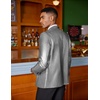 image:imageCOOFANDY Mens Metallic Jacket Casual Sport Coat 70s Party Disco Outfits  Sequin BlazerSparkle Jacket80s Style2Button BlazerNotched LapelCasualPartyDiscoPromHalloweenChristmas New Year Eve02silver