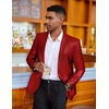 image:imageCOOFANDY Mens Metallic Jacket Casual Sport Coat 70s Party Disco Outfits  Sequin BlazerSparkle Jacket80s Style2Button BlazerNotched LapelCasualPartyDiscoPromHalloweenChristmas New Year Eve05red