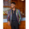 image:imageCOOFANDY Mens Metallic Jacket Casual Sport Coat 70s Party Disco Outfits  Sequin BlazerSparkle Jacket80s Style2Button BlazerNotched LapelCasualPartyDiscoPromHalloweenChristmas New Year EveMulticolor