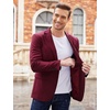 image:imageCOOFANDY Mens Sport Coat Casual Blazer One Button Business Suit Jacket  Regular Fit Sports Coat Lightweight Blazers Notch Lapel Solid Color Wedding Prom Party Dress Casual Daily BusinessBurgundy