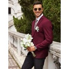 image:imageCOOFANDY Mens Sport Coat Casual Blazer One Button Business Suit Jacket  Regular Fit Sports Coat Lightweight Blazers Notch Lapel Solid Color Wedding Prom Party Dress Casual Daily BusinessBurgundy