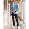 image:imageCOOFANDY Mens Sport Coat Casual Blazer One Button Business Suit Jacket  Regular Fit Sports Coat Lightweight Blazers Notch Lapel Solid Color Wedding Prom Party Dress Casual Daily BusinessClear Blue