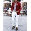 image:imageCOOFANDY Mens Sport Coat Casual Blazer One Button Business Suit Jacket  Regular Fit Sports Coat Lightweight Blazers Notch Lapel Solid Color Wedding Prom Party Dress Casual Daily BusinessWine Red